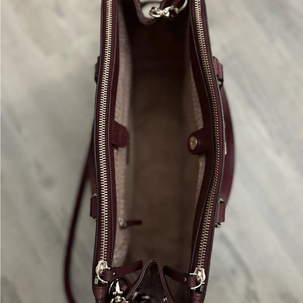 Kate Spade Bristol Drive Loden Ostrich-Embossed Leather Satchel-Cherrywood - Picture 8 of 8